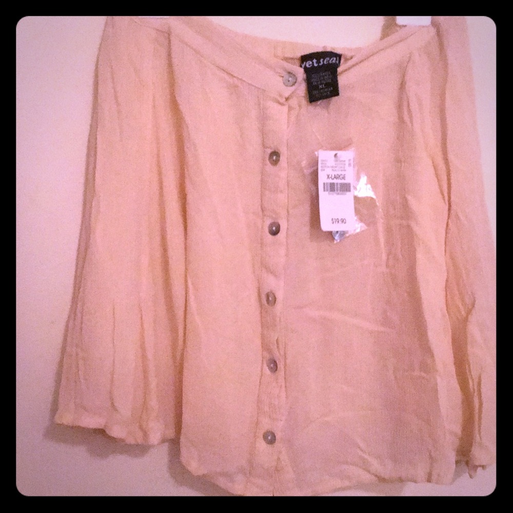 Light pink button front flouncy skirt